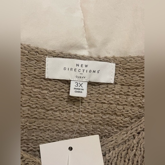 *NWT* New Directions Curvy Knit Top in Light Brown | Size 3X - Picture 2 of 9